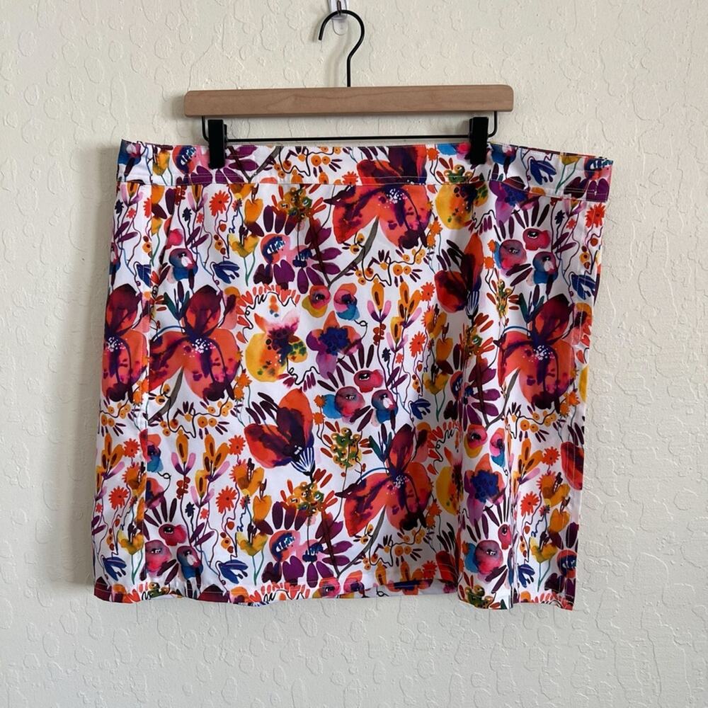 Ripskirt Hawaii Wrap Mini Skirt Length 2 XXL White Colorful Floral Print Beach